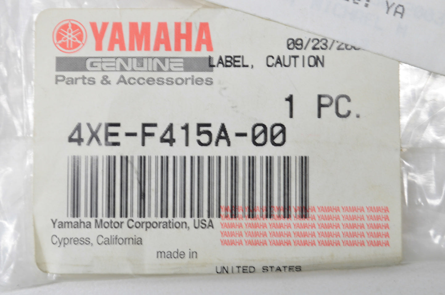 New OEM Yamaha Warning Decal NOS