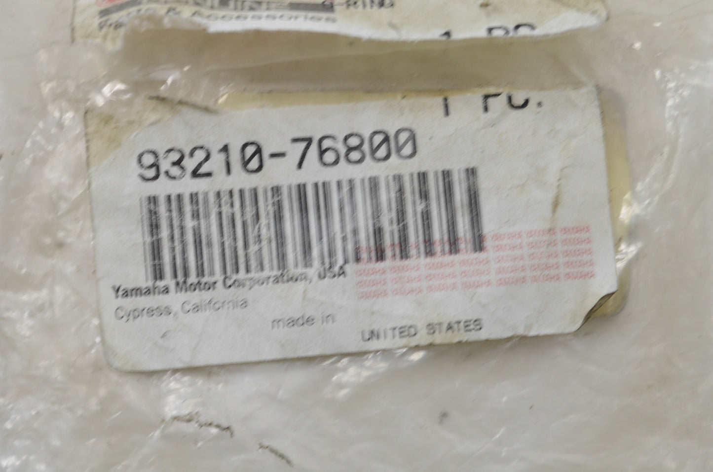 New OEM Yamaha 93210-76800-00 O-Ring NOS