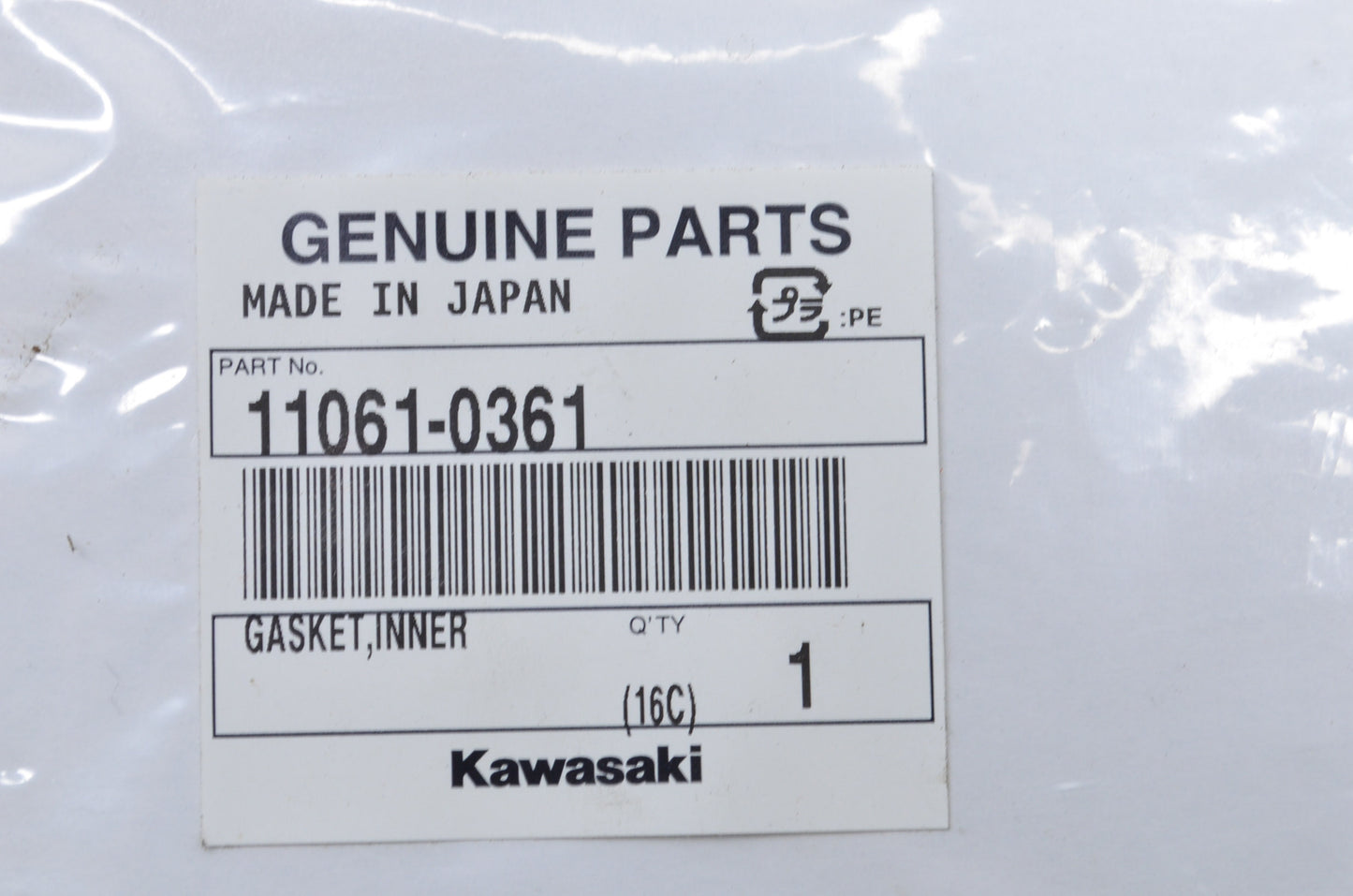 New OEM Kawasaki 11061-0361 Inner Gasket NOS