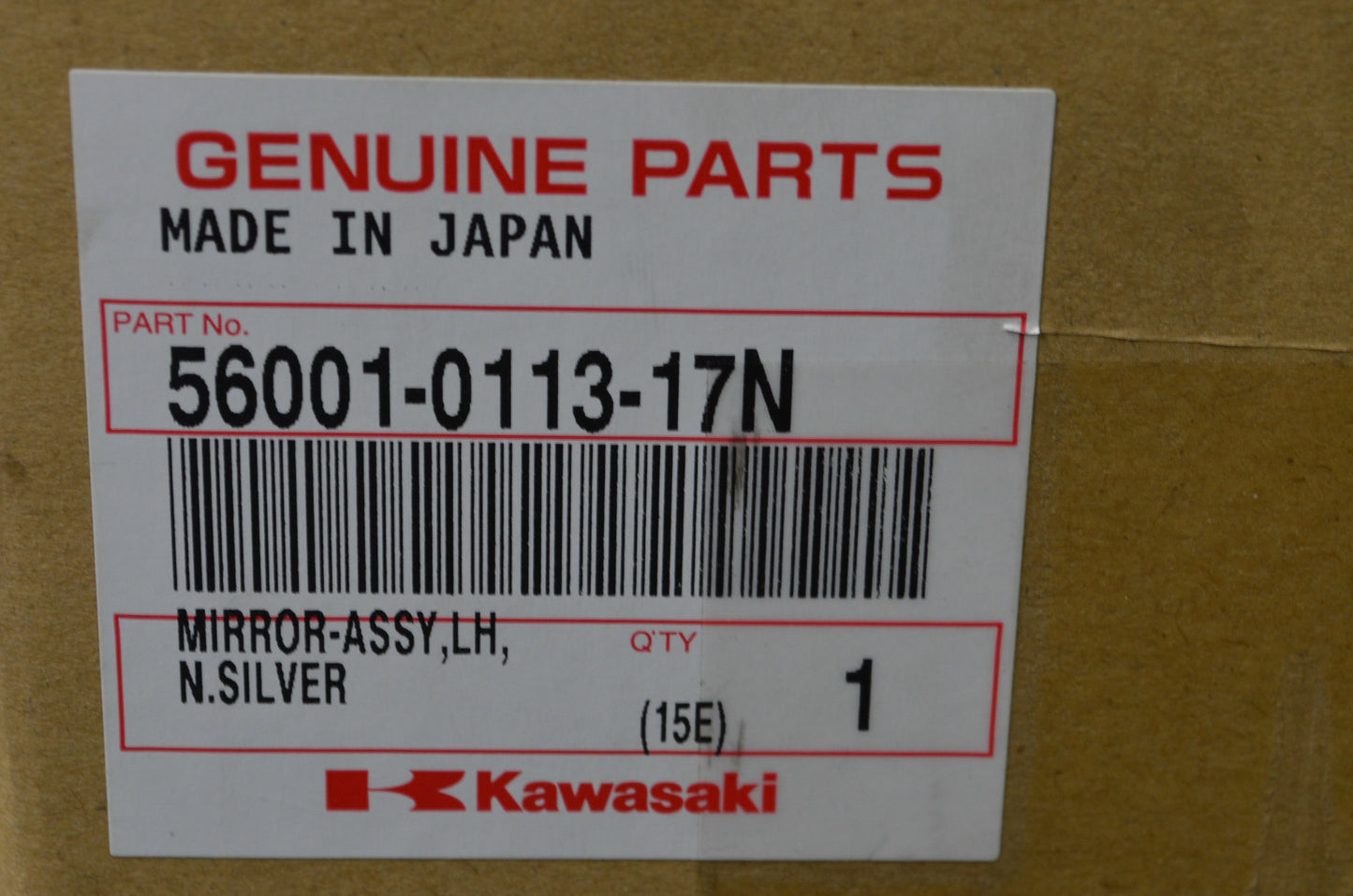 OEM Kawasaki 56001-0113-17N Left Mirror NOS
