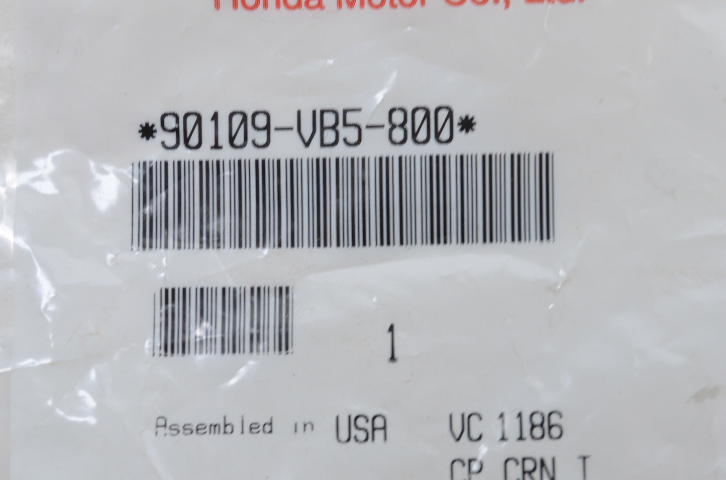 OEM Honda 90109-VB5-800 Handle Holder Bolt Qty 2 NOS