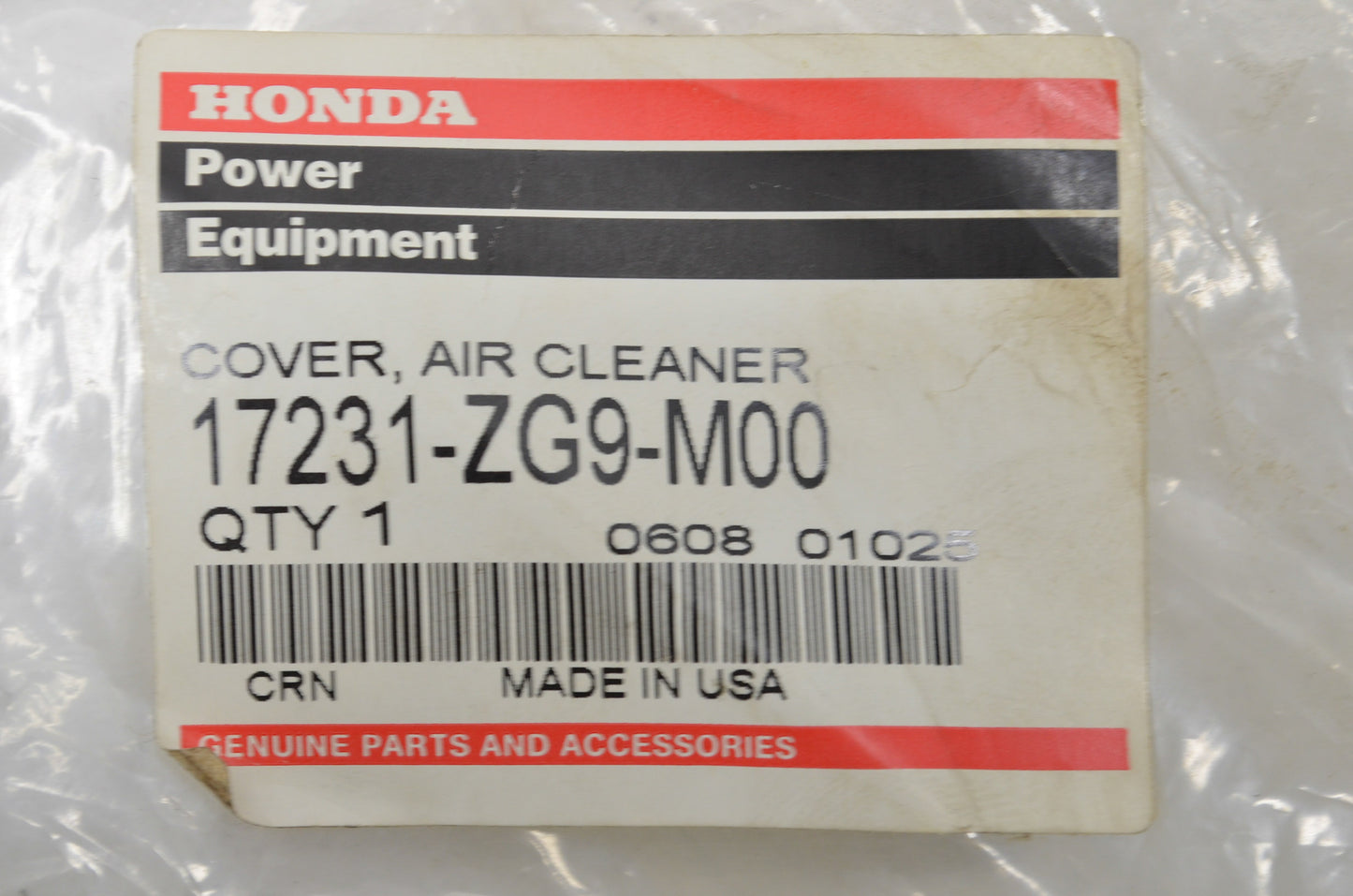 OEM Honda 17231-ZG9-M00 Air Cleaner Cover NOS