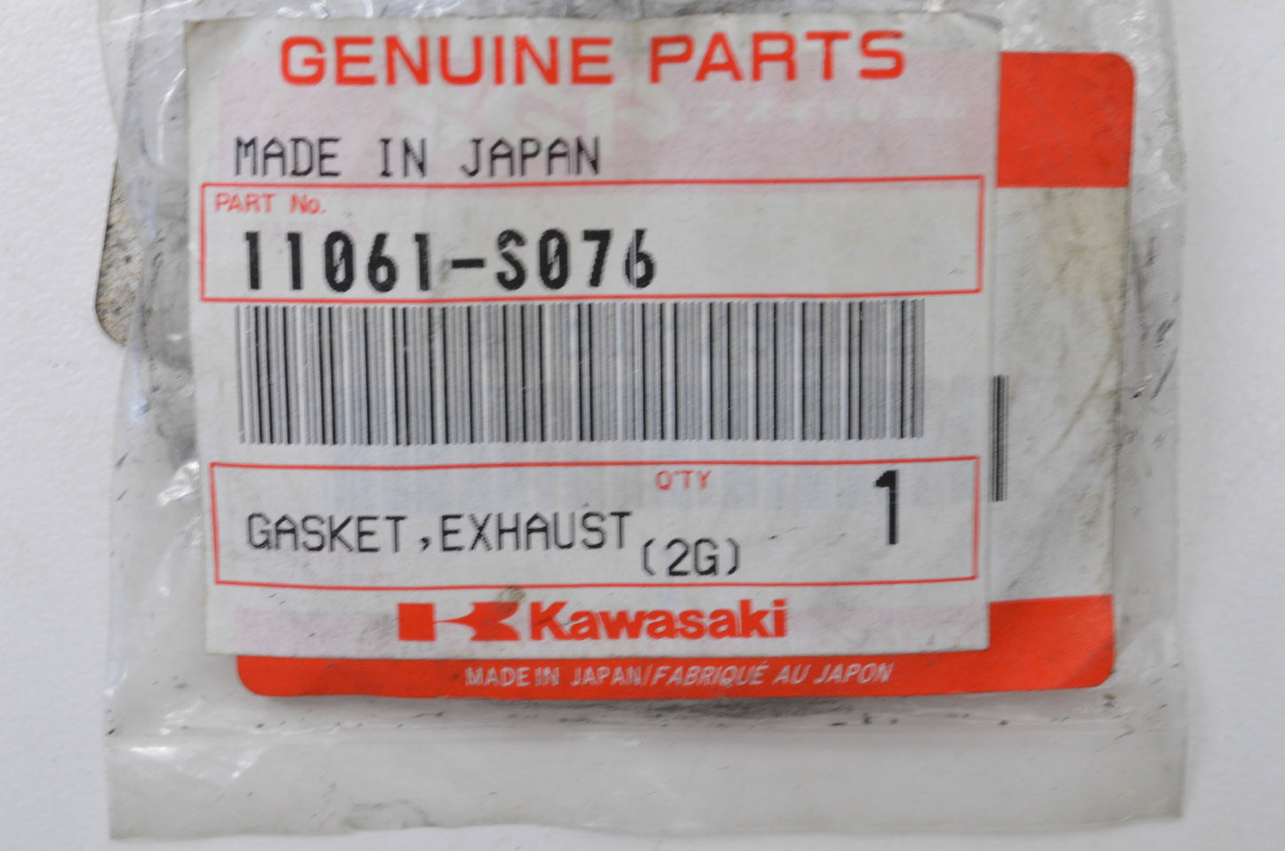 OEM Kawasaki 11061-S076 Exhaust Pipe Gasket NOS