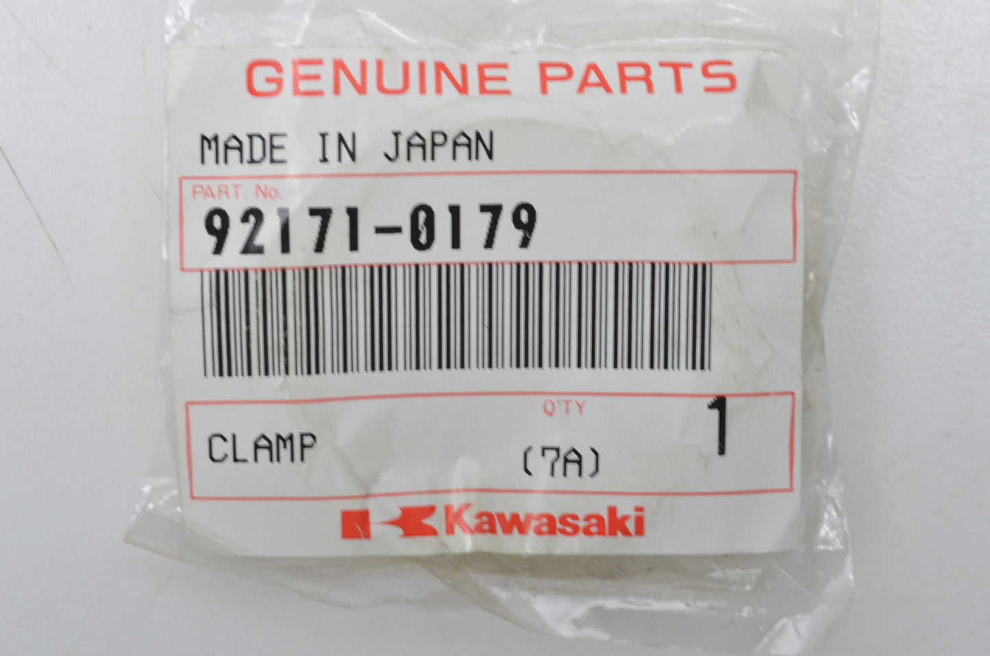 OEM Kawasaki 92171-0179 Clamp NOS