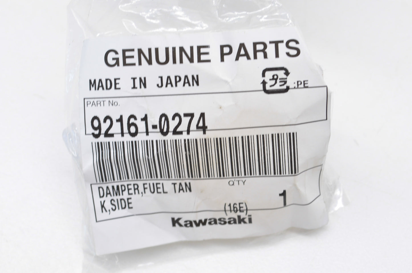 OEM Kawasaki 92161-0274 Side Fuel Tank Damper NOS