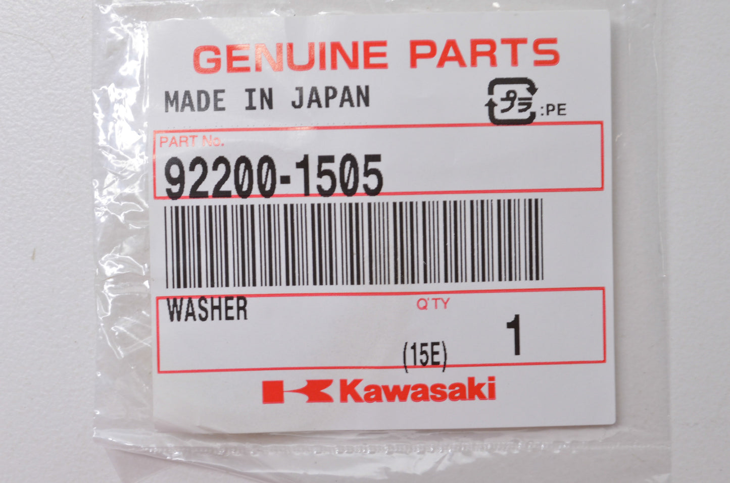 New OEM Kawasaki 92200-1505 Washer NOS