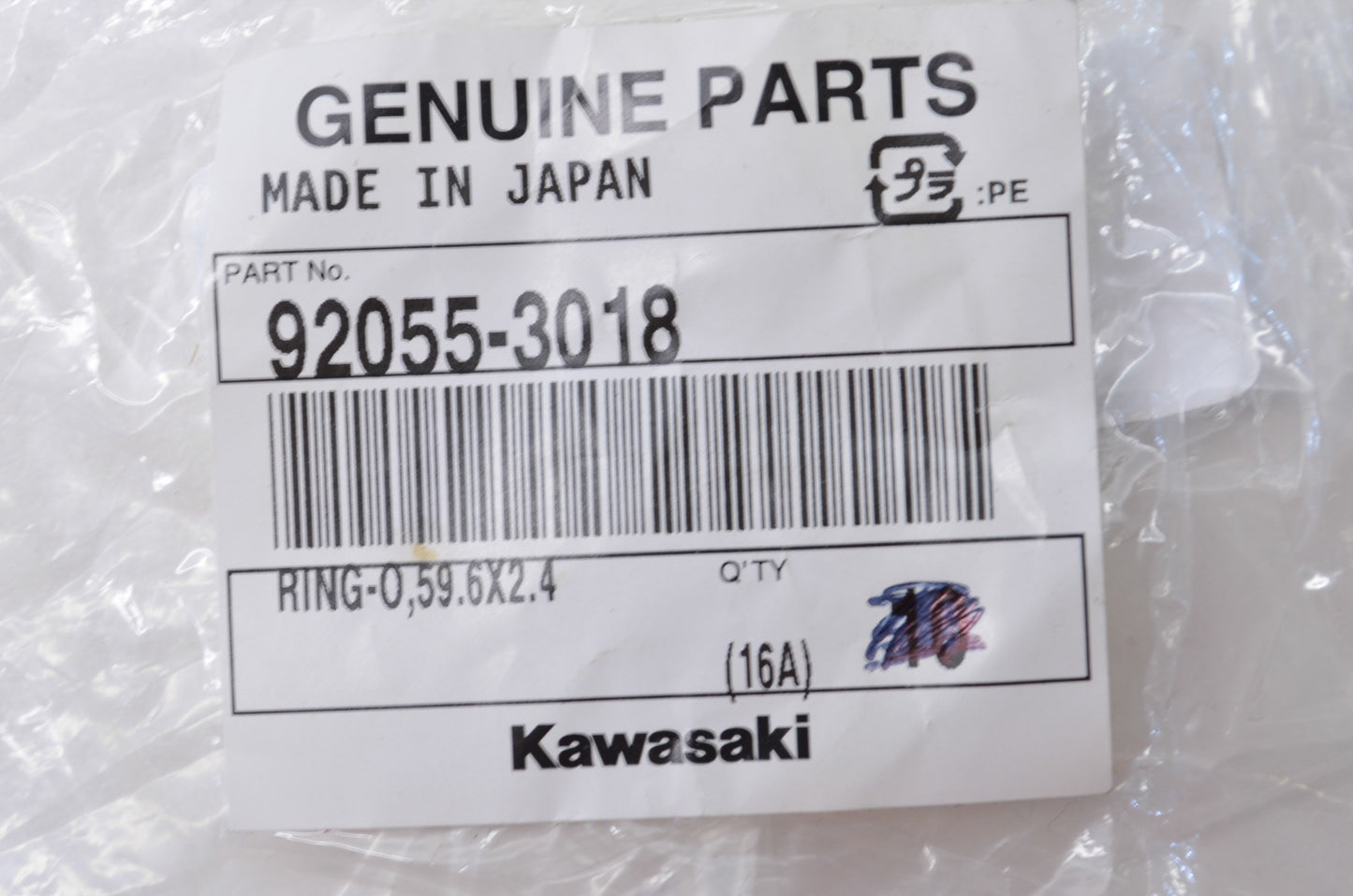 OEM Kawasaki 92055-3018 O-Ring 59.6mm NOS