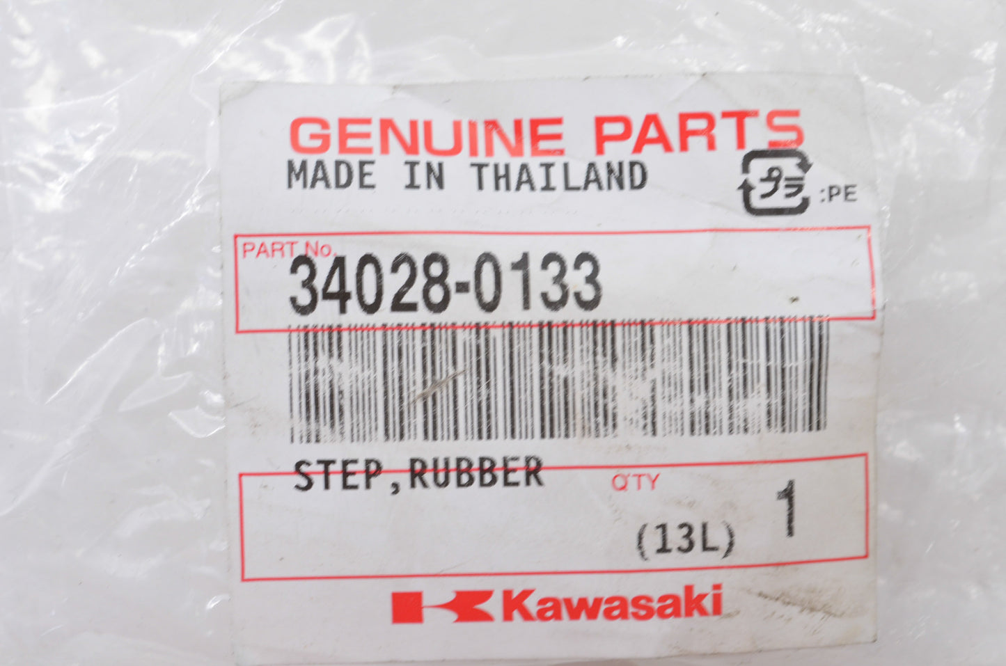 New OEM Kawasaki 34028-0133 Left Hand Front Rubber Step NOS