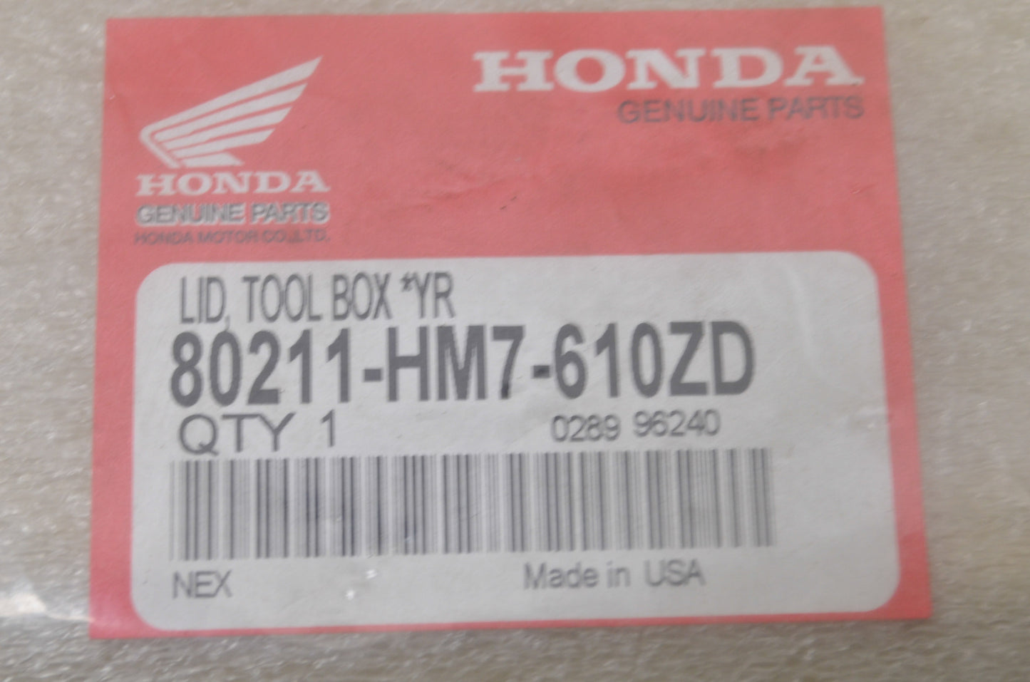 Harvest Beige Tool Box Lid NOS