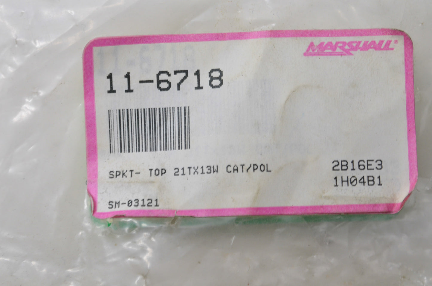 Marshall 1760044, 11-6718 Sprocket 21T NOS