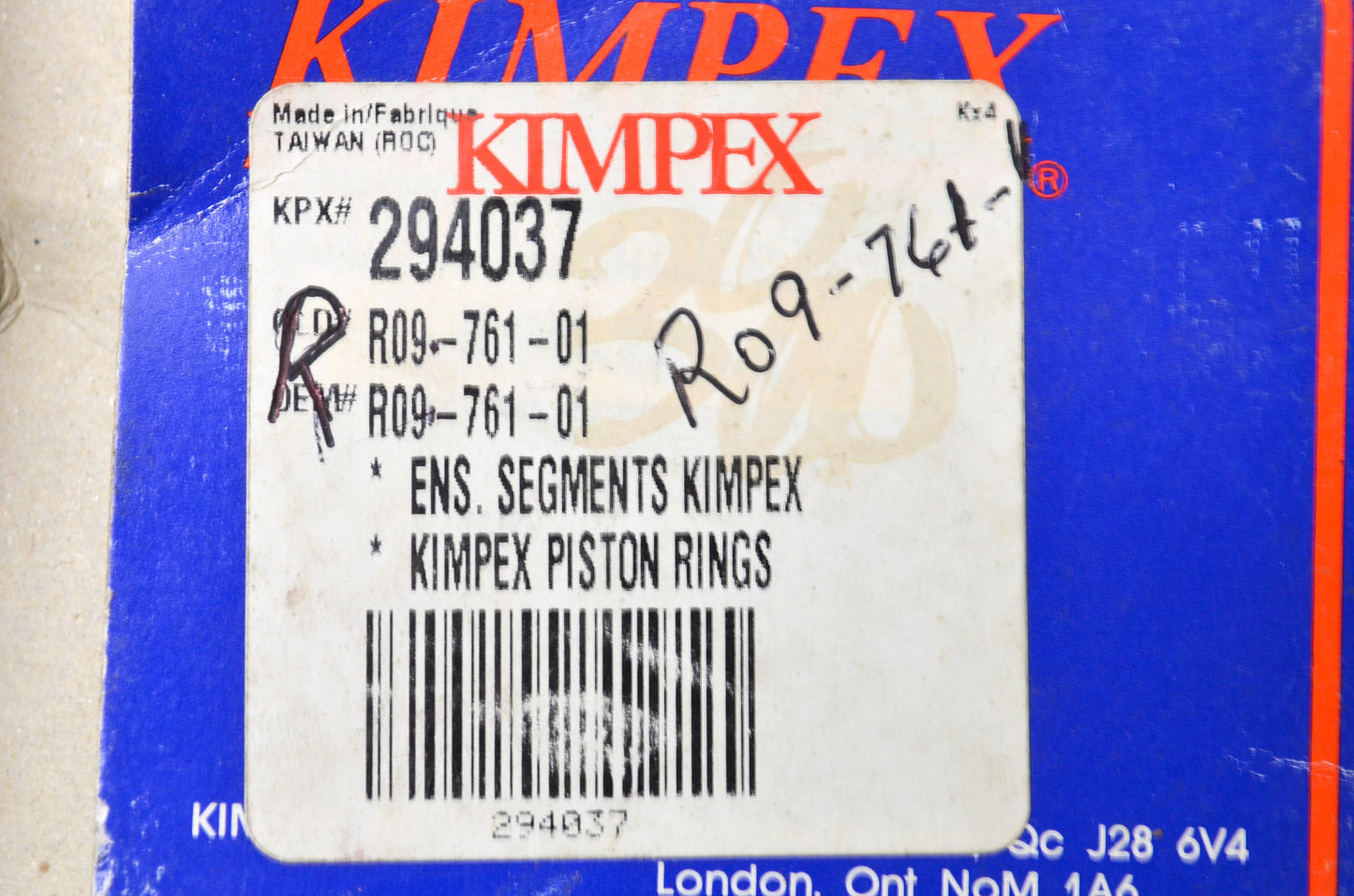 Kimpex 294037, R09-761-01 Piston Ring Kit NOS