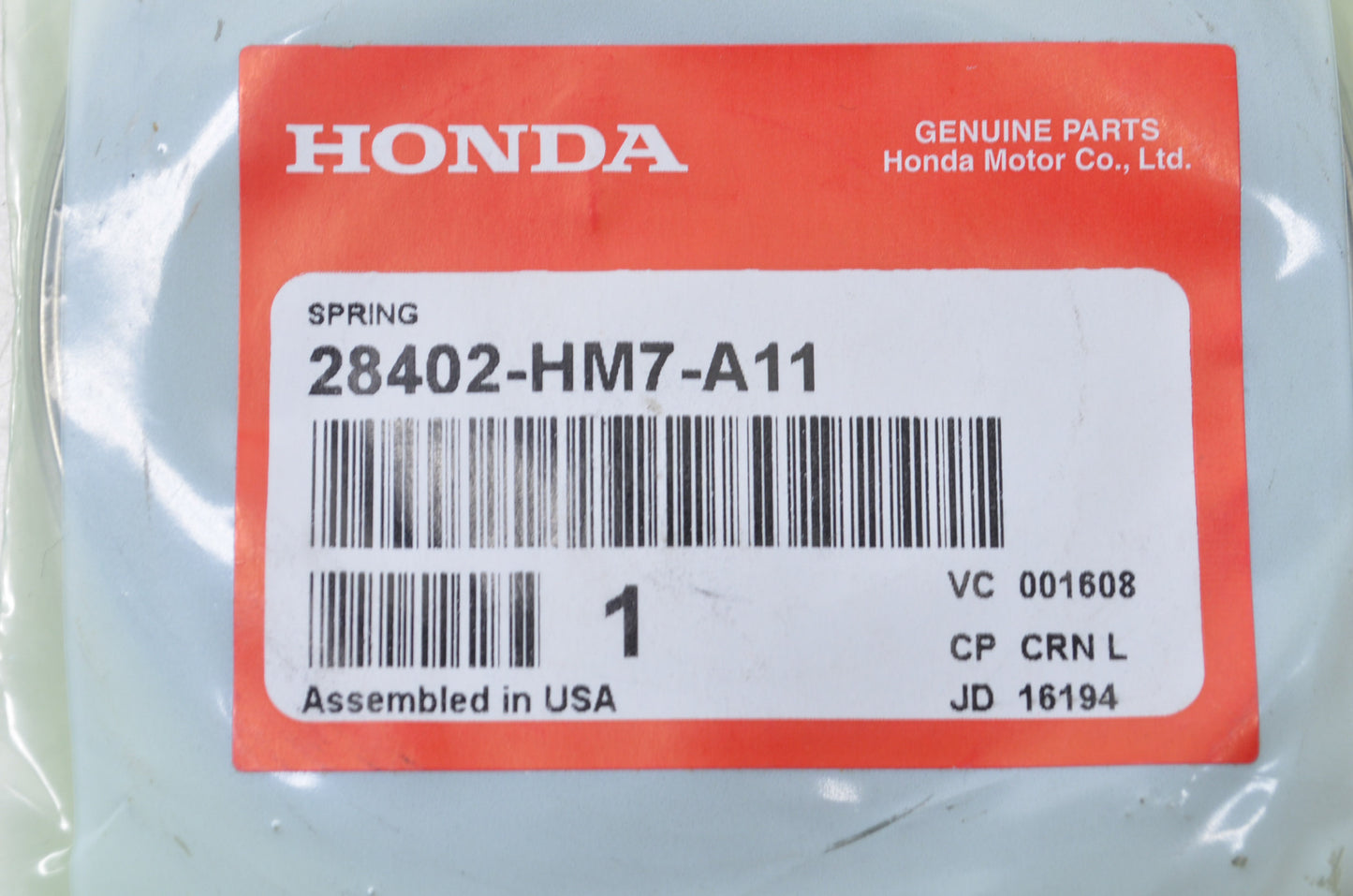 OEM Honda 28402-HM7-A11 Spring NOS