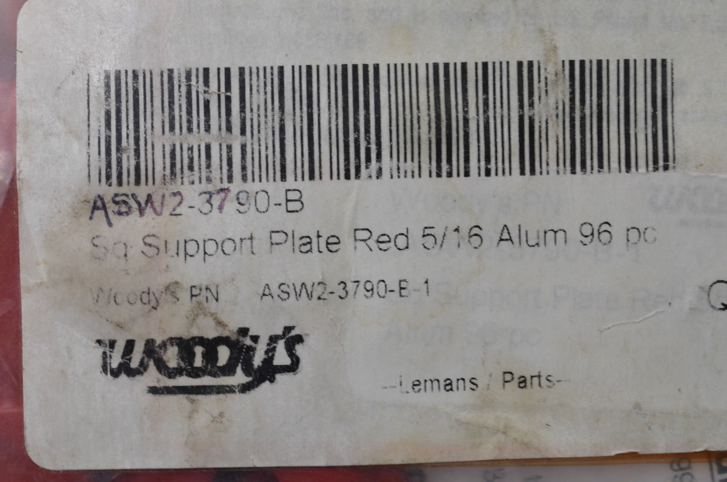 New OEM Woodys Red Square Support Plate 5/16 Aluminum 96 Piece Kit NOS
