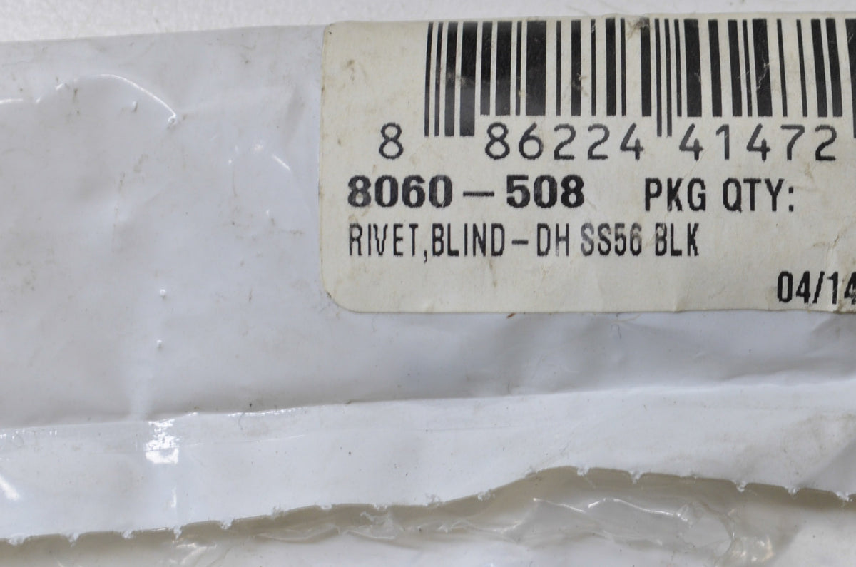 OEM Arctic Cat 8060-508 BLIND-DH SS56 Black Rivet NOS