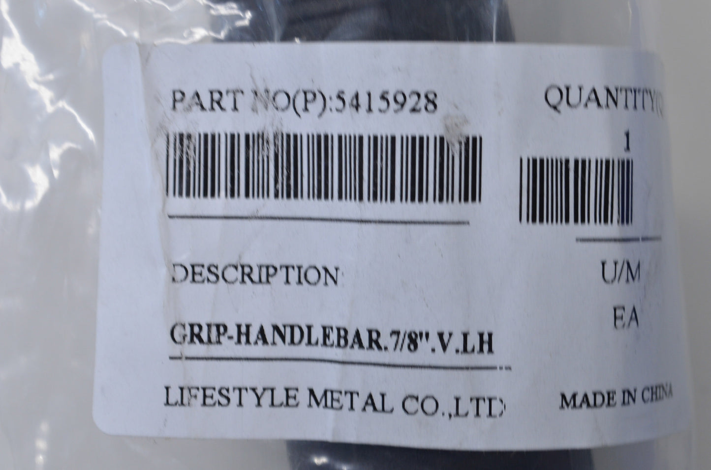New Lifestyle Metal Co Victory Left Handlebar Grip 7/8' NOS