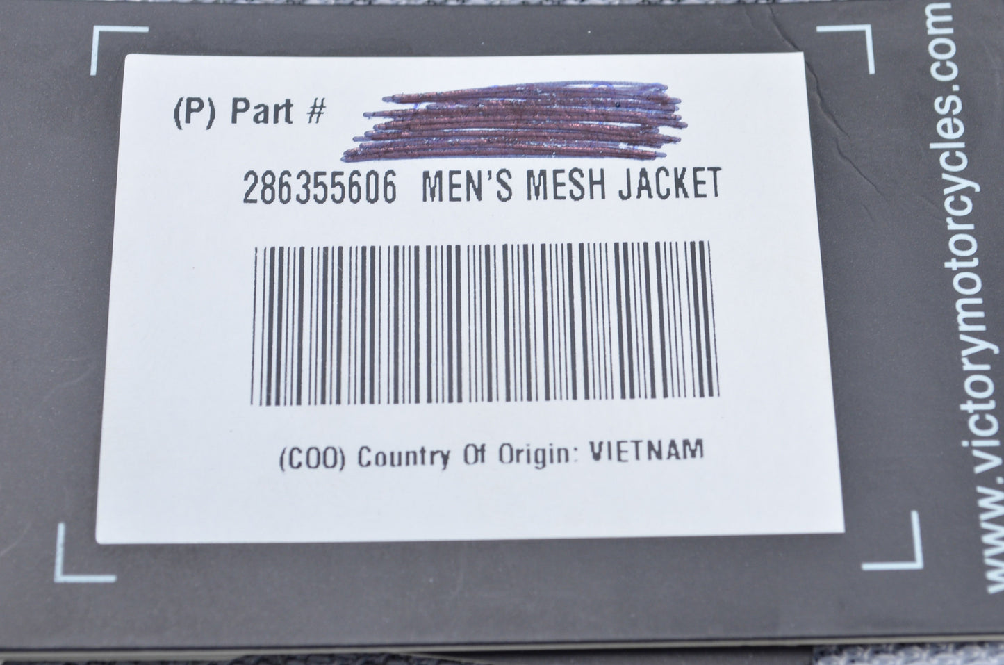 New OEM Victory Mens Large Light Grey/Grey Mesh Motorcycle Jacket NOS