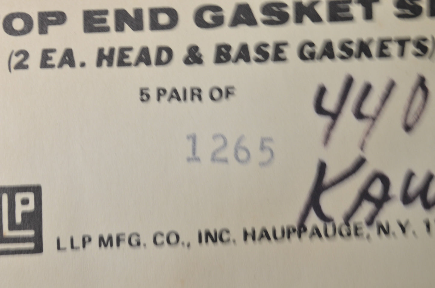 LLP 1265 Top End Gasket Kit NOS