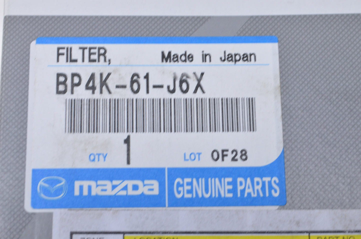 OEM Mazda BP4K-61-J6X Cabin Air Filter NOS