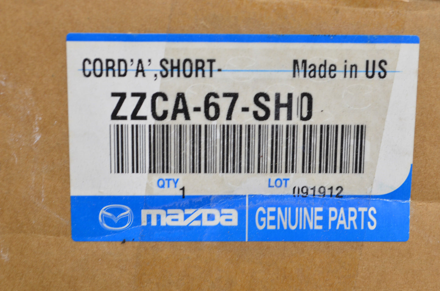 OEM Mazda ZZCA-67-SH0 Short A Cord Kit NOS