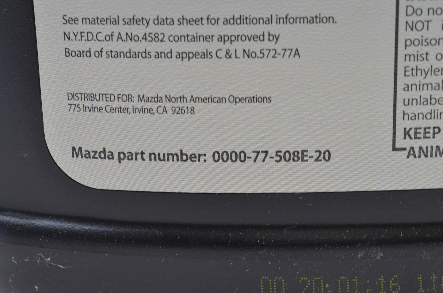 New OEM Mazda Extended Life Coolant Type FL22 1 Gallon Jug NOS