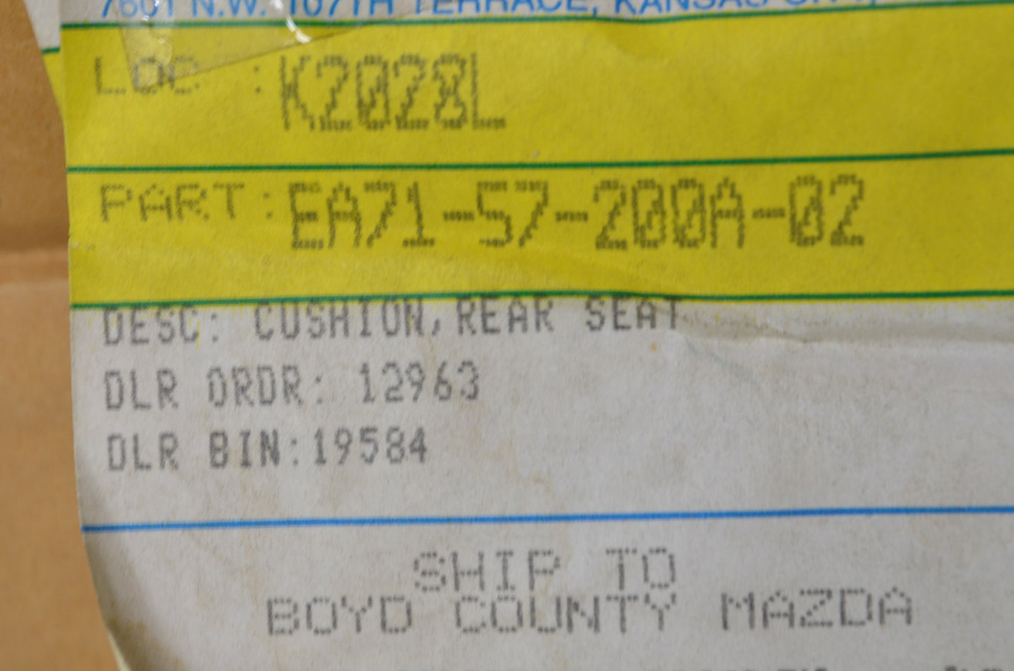OEM Mazda EA71-57-200A-02 Rear Seat Cushion NOS