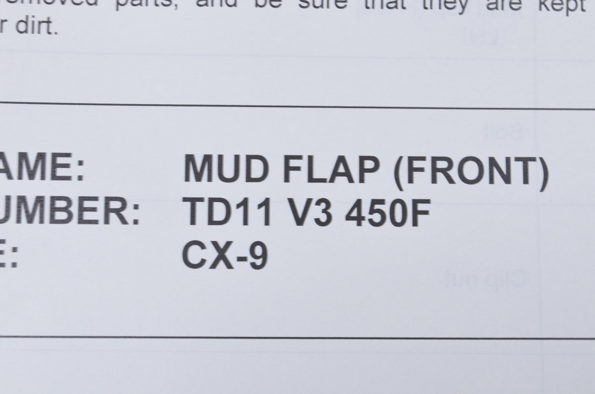 OEM Mazda TD11-V3-450F Front Splash Guard Kit NOS