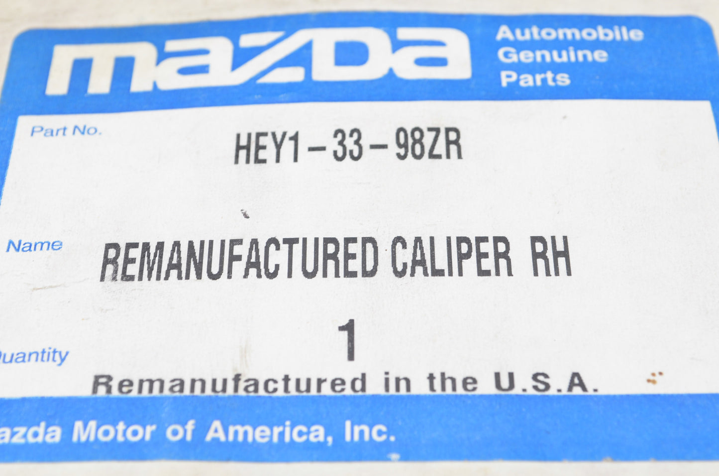 OEM Mazda HEY1-33-98ZR Remanufactured Right Caliper