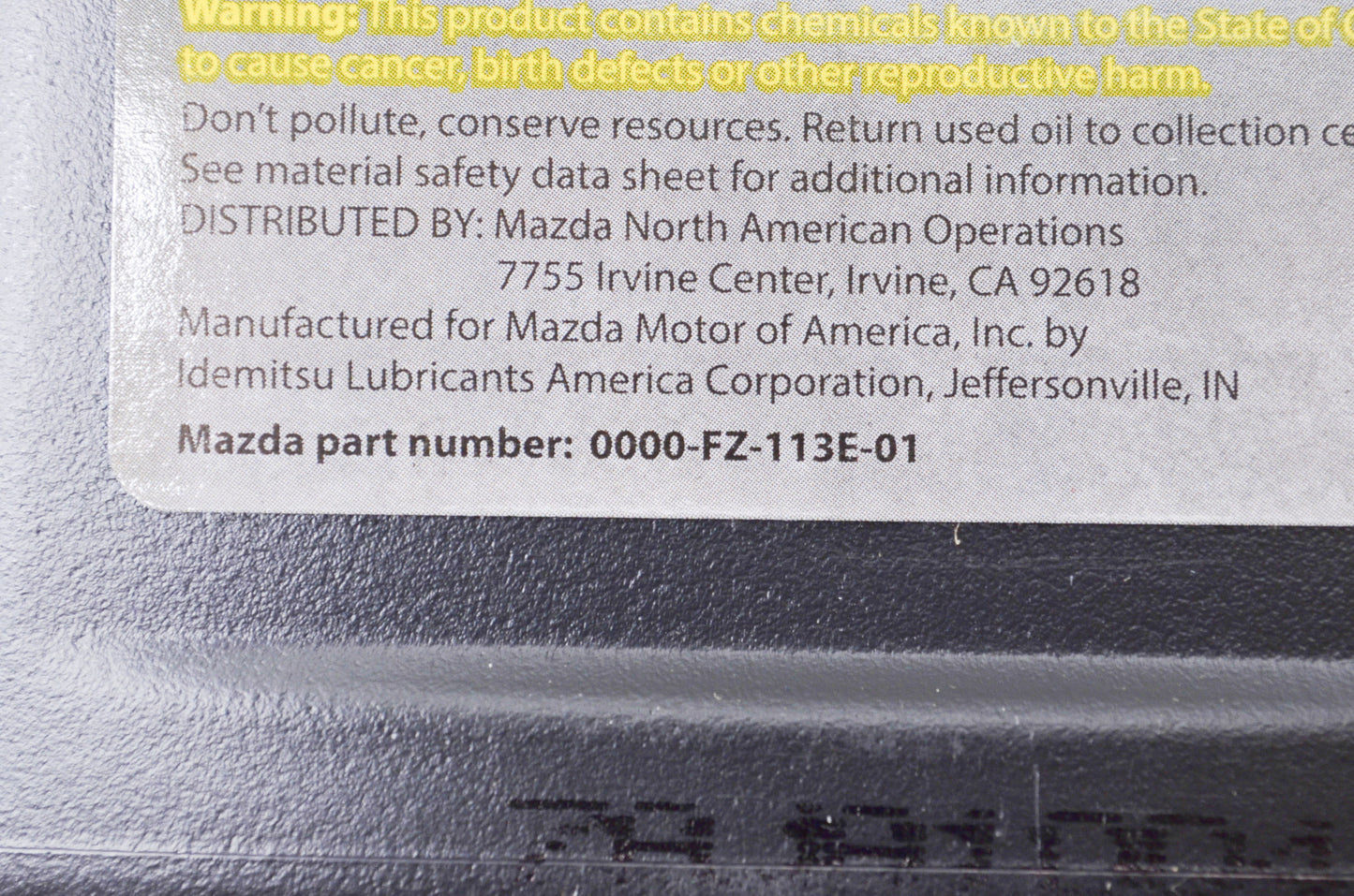 New OEM Mazda Automatic Transmission Fluid Type FZ 1 Quart NOS