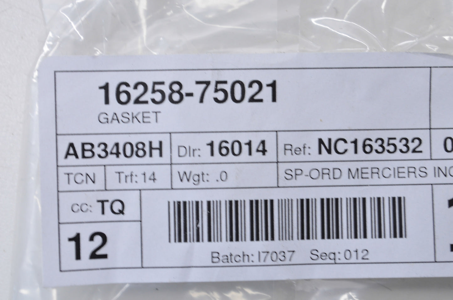 New OEM Toyota Gasket NOS