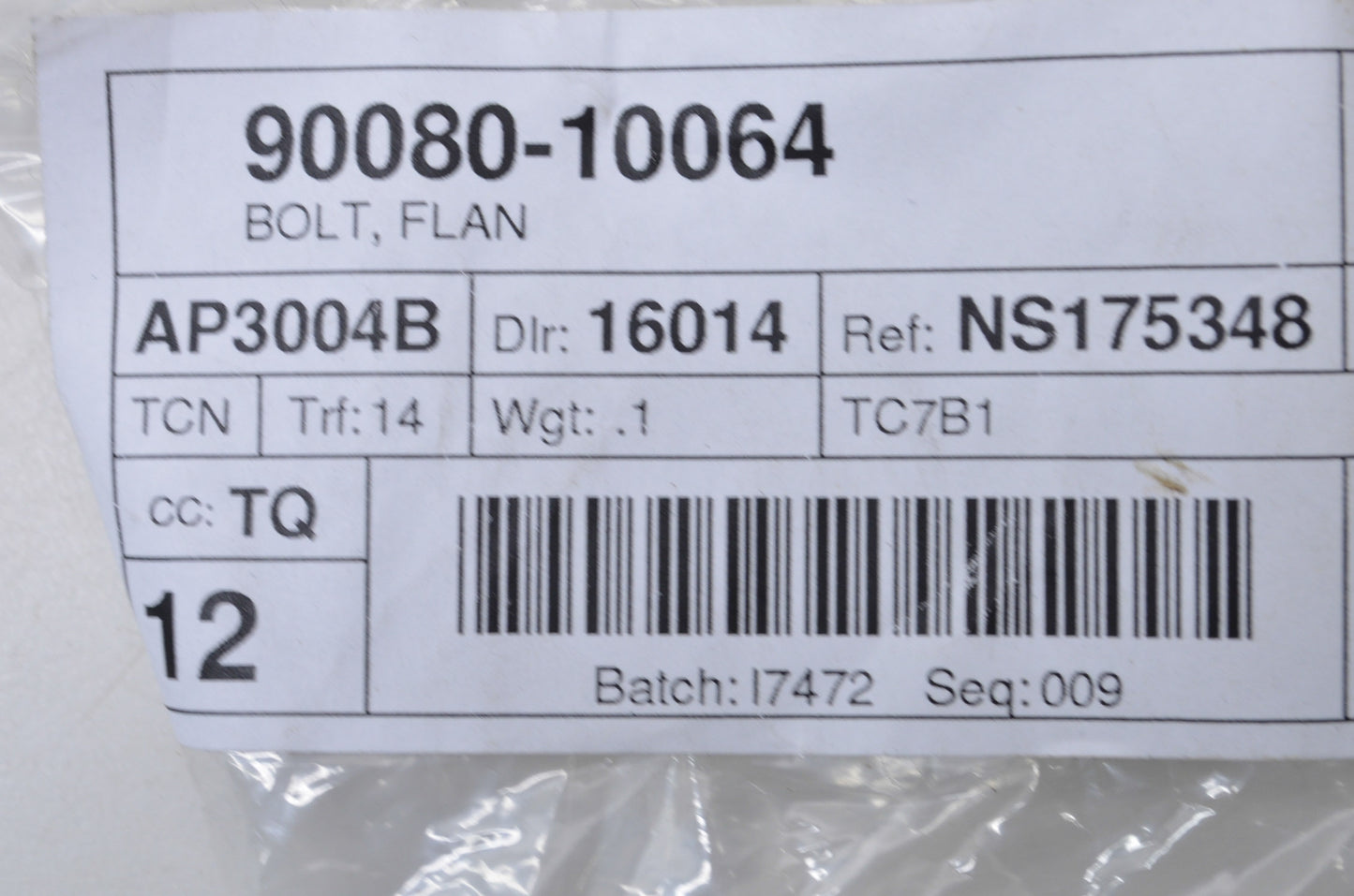 OEM Toyota 90080-10064 Bolt NOS