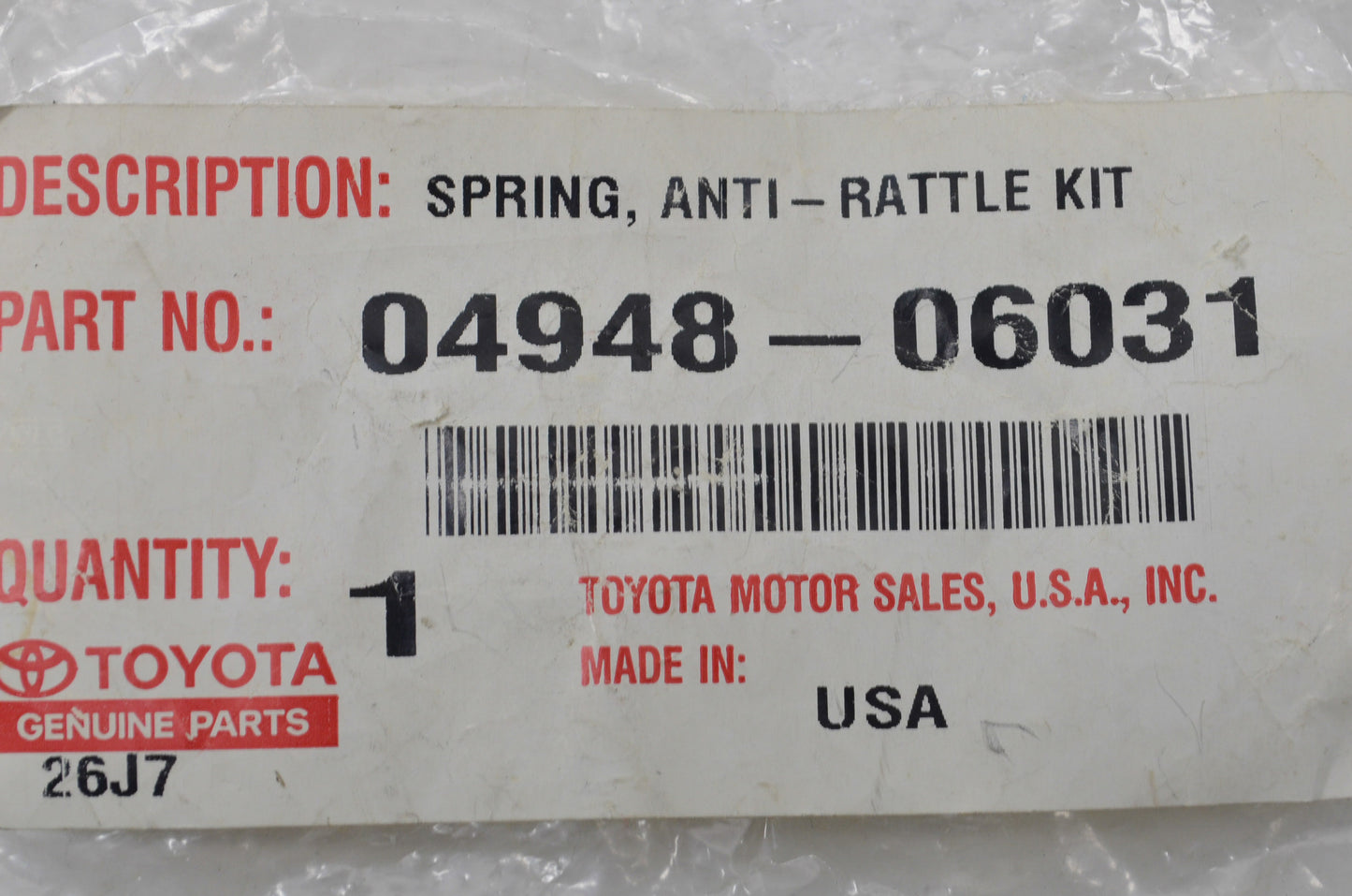 New OEM Toyota Rear Brake Anti Rattle Spring Kit NOS