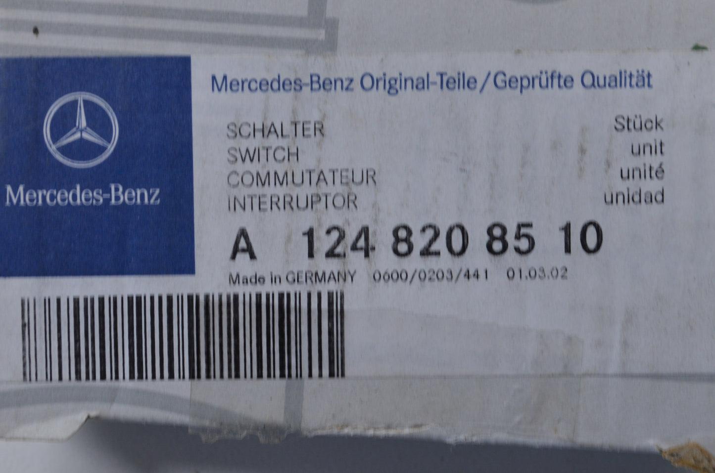 New OEM Mercedes-Benz Seat Switch NOS