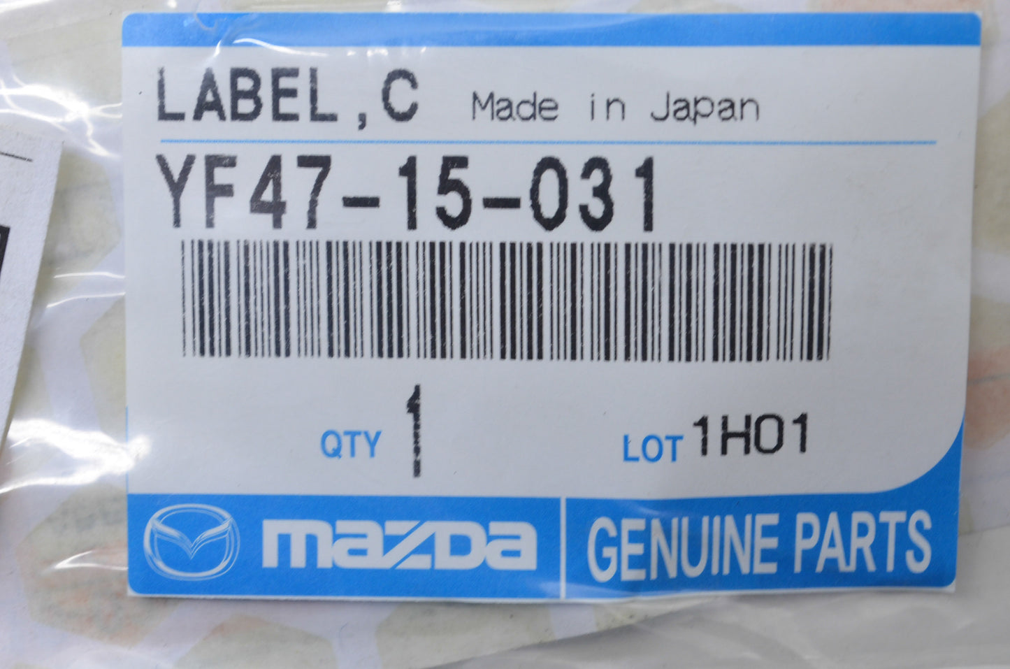 New OEM Mazda Fan Caution Label NOS