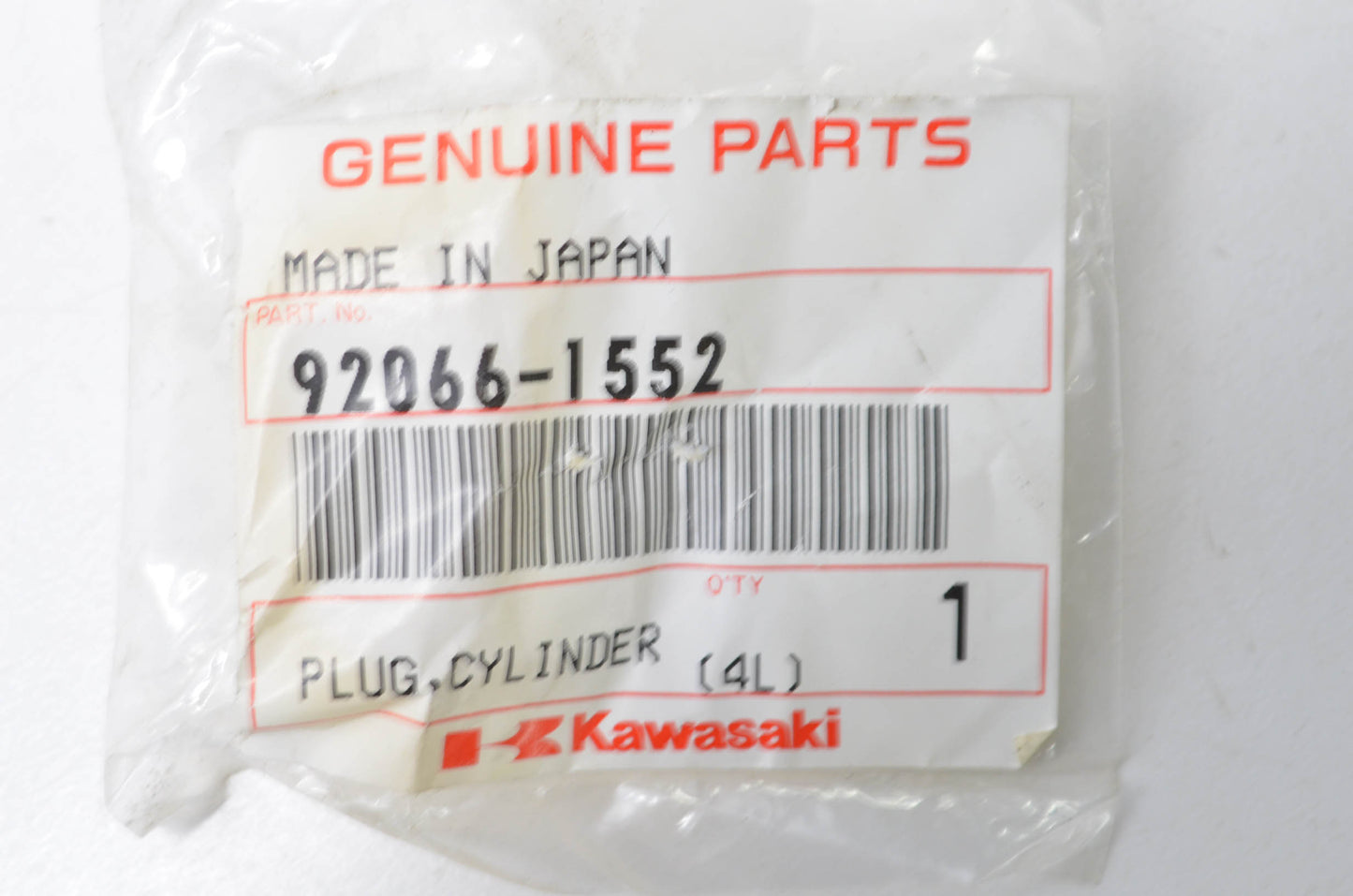 New OEM Kawasaki 92066-1552 Cylinder Head Cover Plug NOS