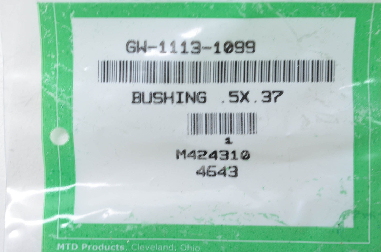 MTD GW-1113-1099 Bushing NOS