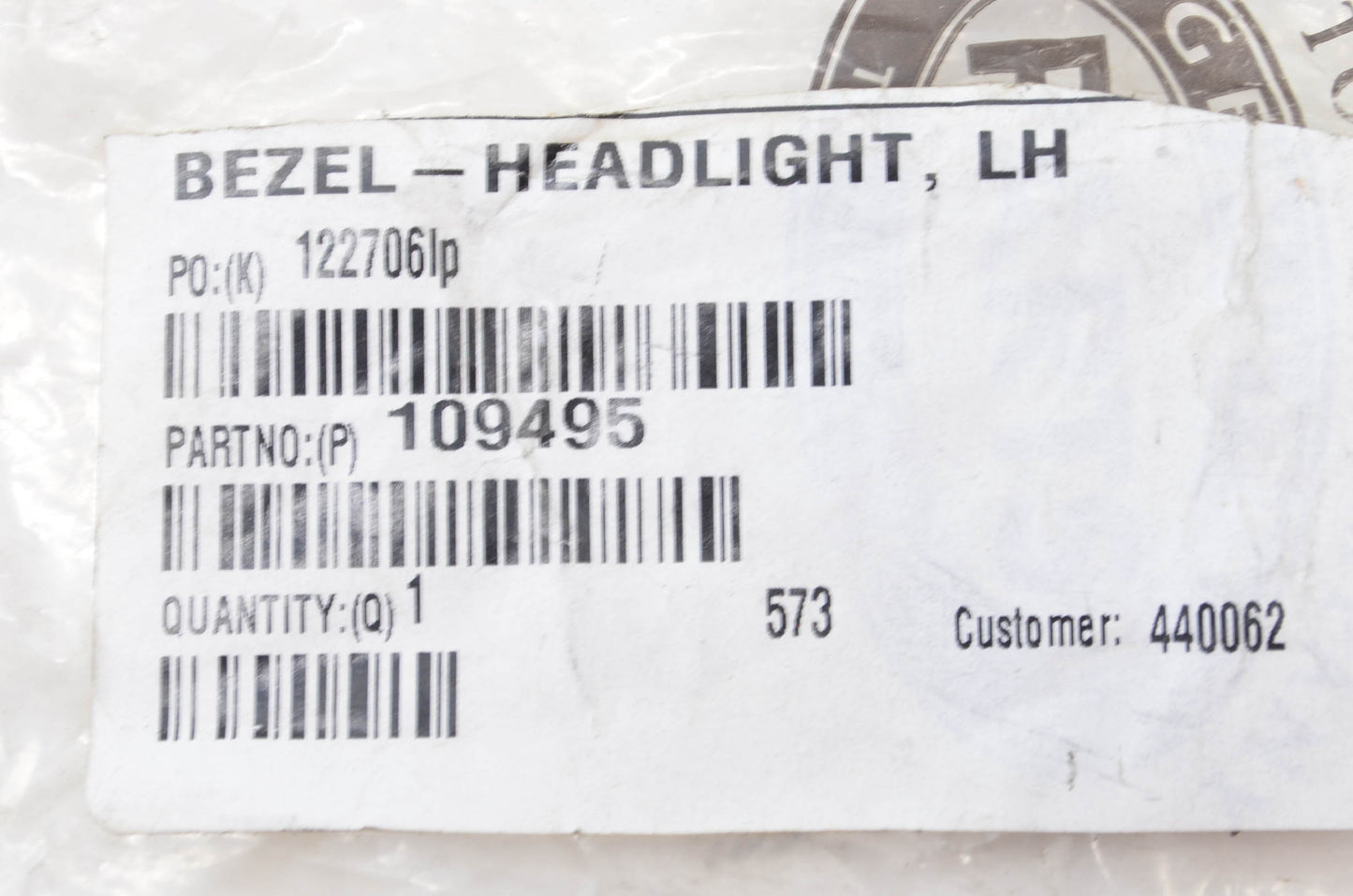 New OEM Toro Left Headlight Bezel NOS