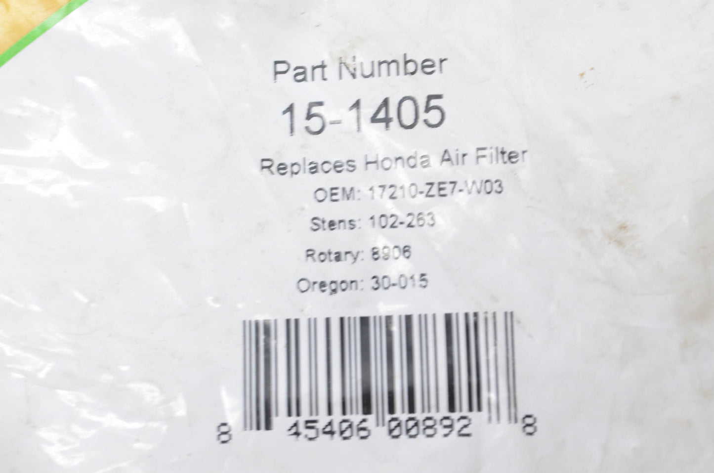 Dealer's Choice 15-1405 Air Filter Kit NOS