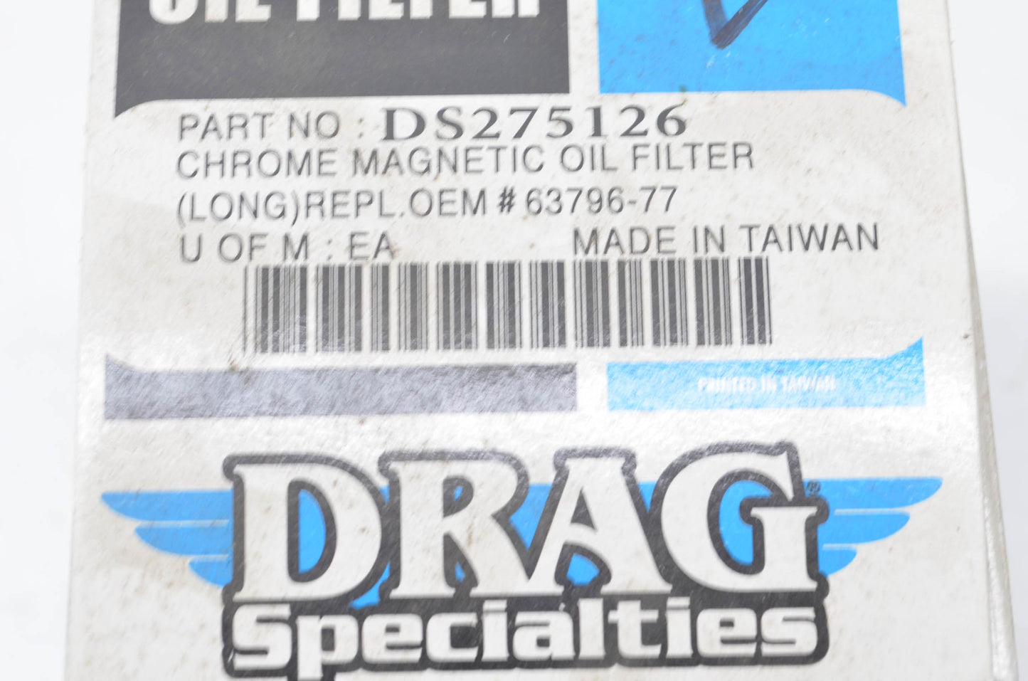 Drag Specialties DS275126, 63796-77 Chrome Magnetic Oil Filter NOS