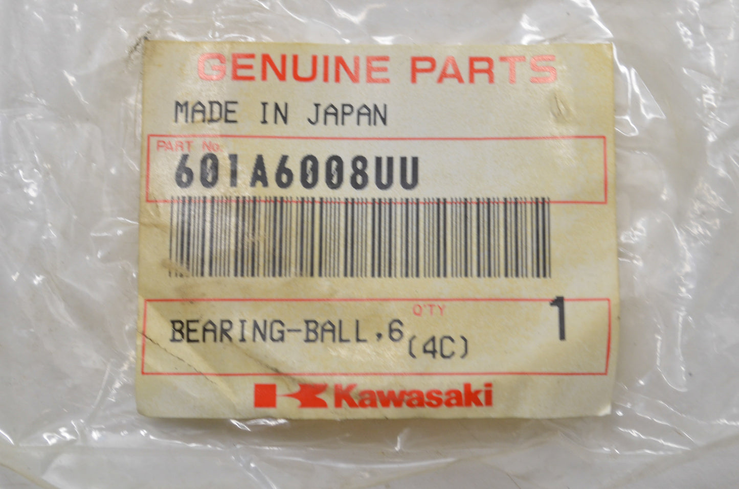 OEM Kawasaki 601A6008UU Bearing NOS