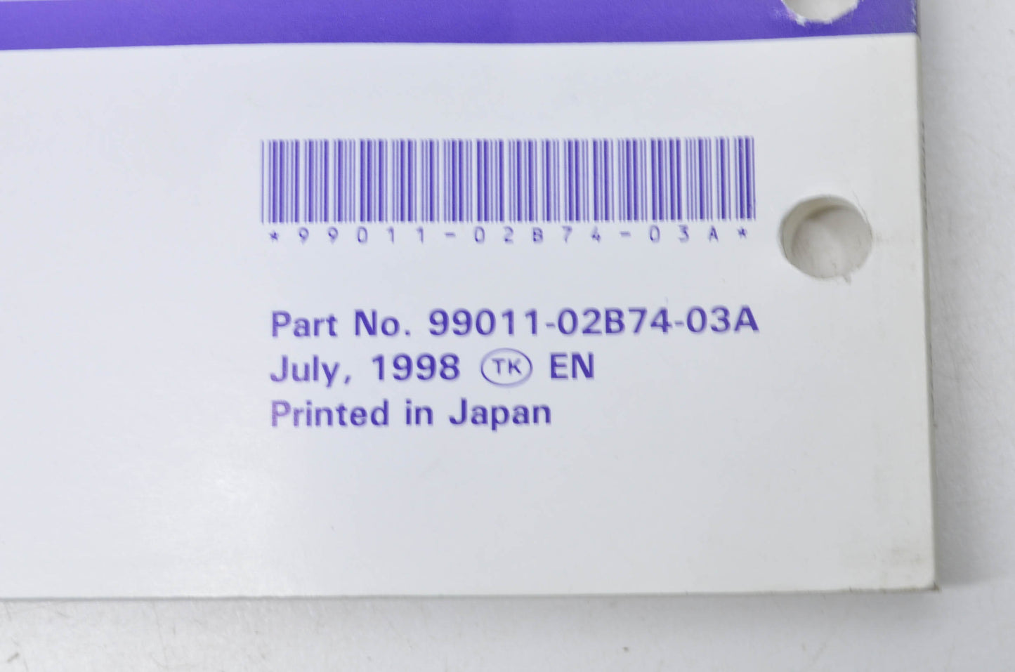 OEM Suzuki 99011-02B74-03A Owner's Manual RM80X 1998