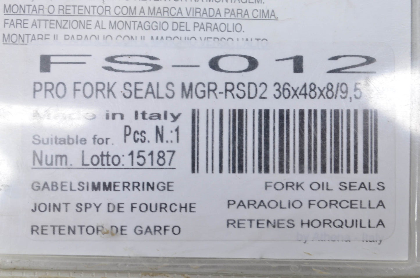 Parts Unlimited FS-012 Front Fork Seal Kit 36X48X8/9.5 NOS