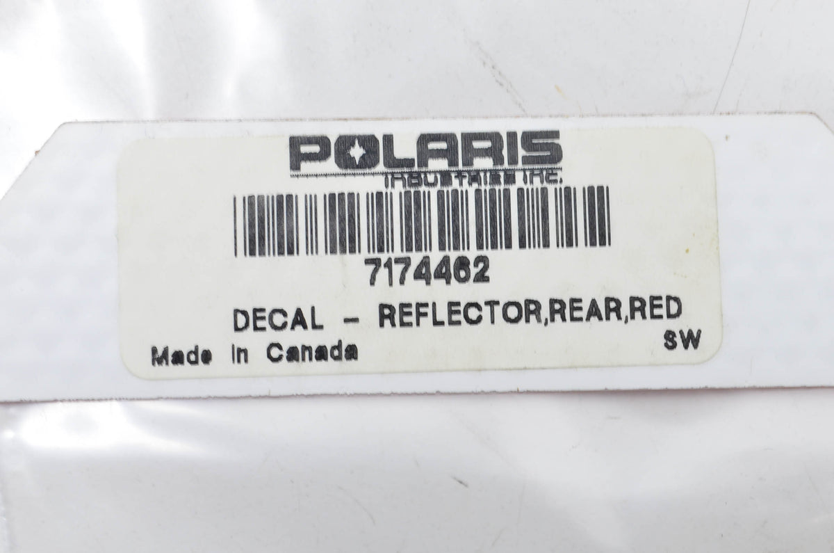 OEM Polaris 7174462 Red Rear Reflector Decal NOS