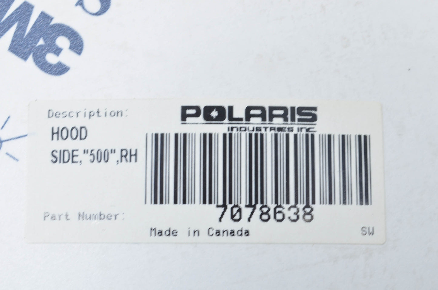 New OEM Polaris 2001 500 XC SP Right Hood Side Decal NOS
