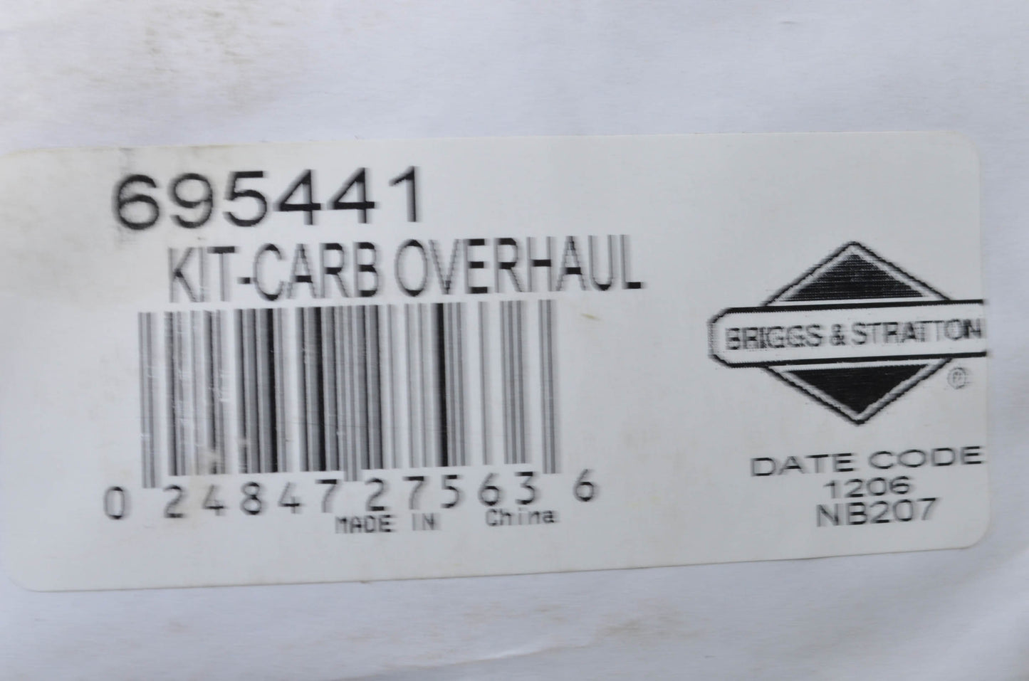 OEM Briggs & Stratton 695441 Carburetor Overhaul Kit NOS