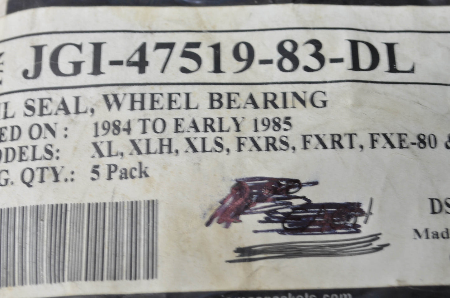 James JGI-47519-83-DL Harley Davidson Oil Seal Qty 5 NOS