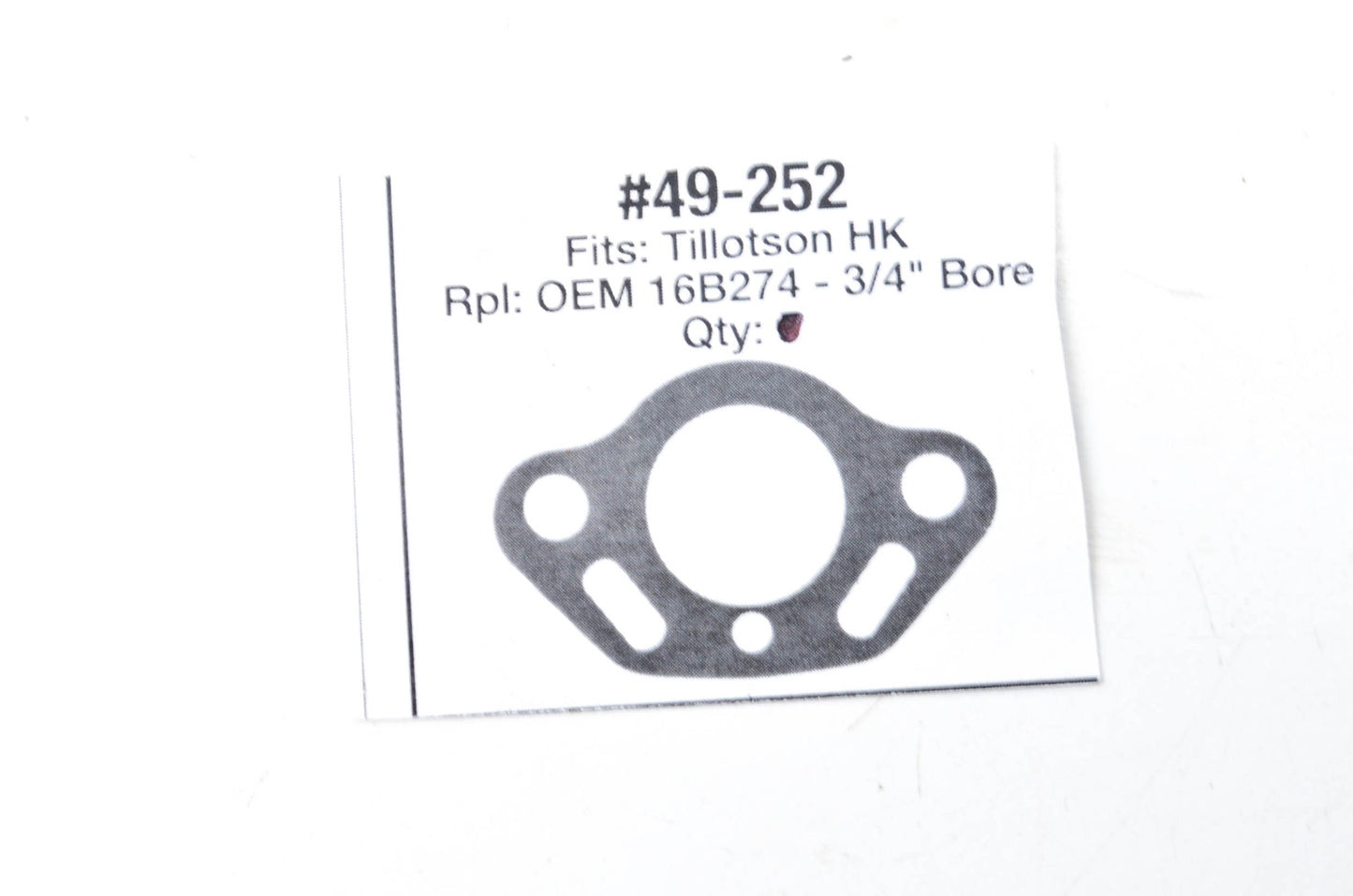 Oregon 49-252, 16B274 3/4" Bore Tillotson HK Intake Gasket NOS