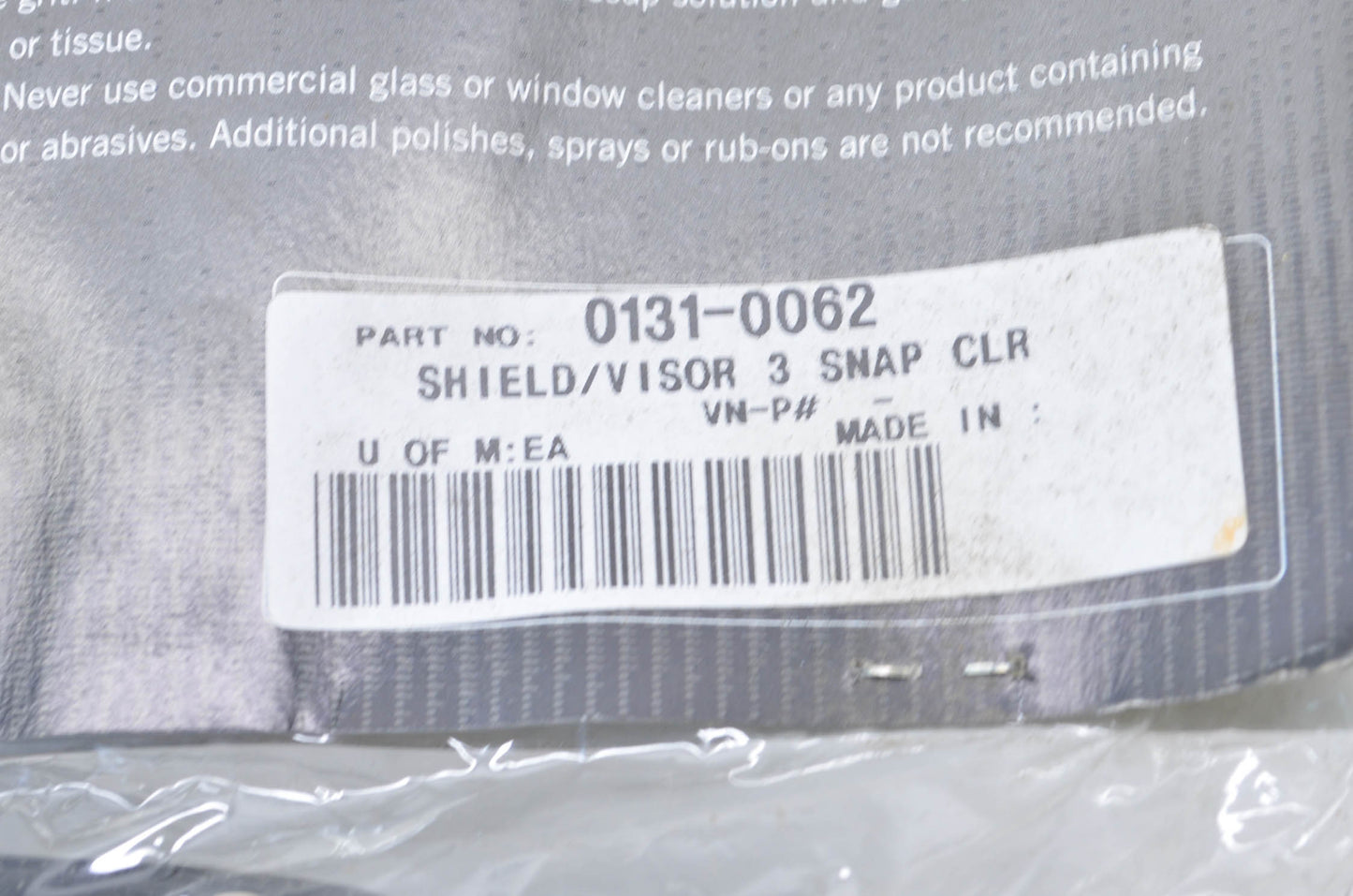 Z1R 0131-0062 3-Snap Universal Face Shield/Visor NOS