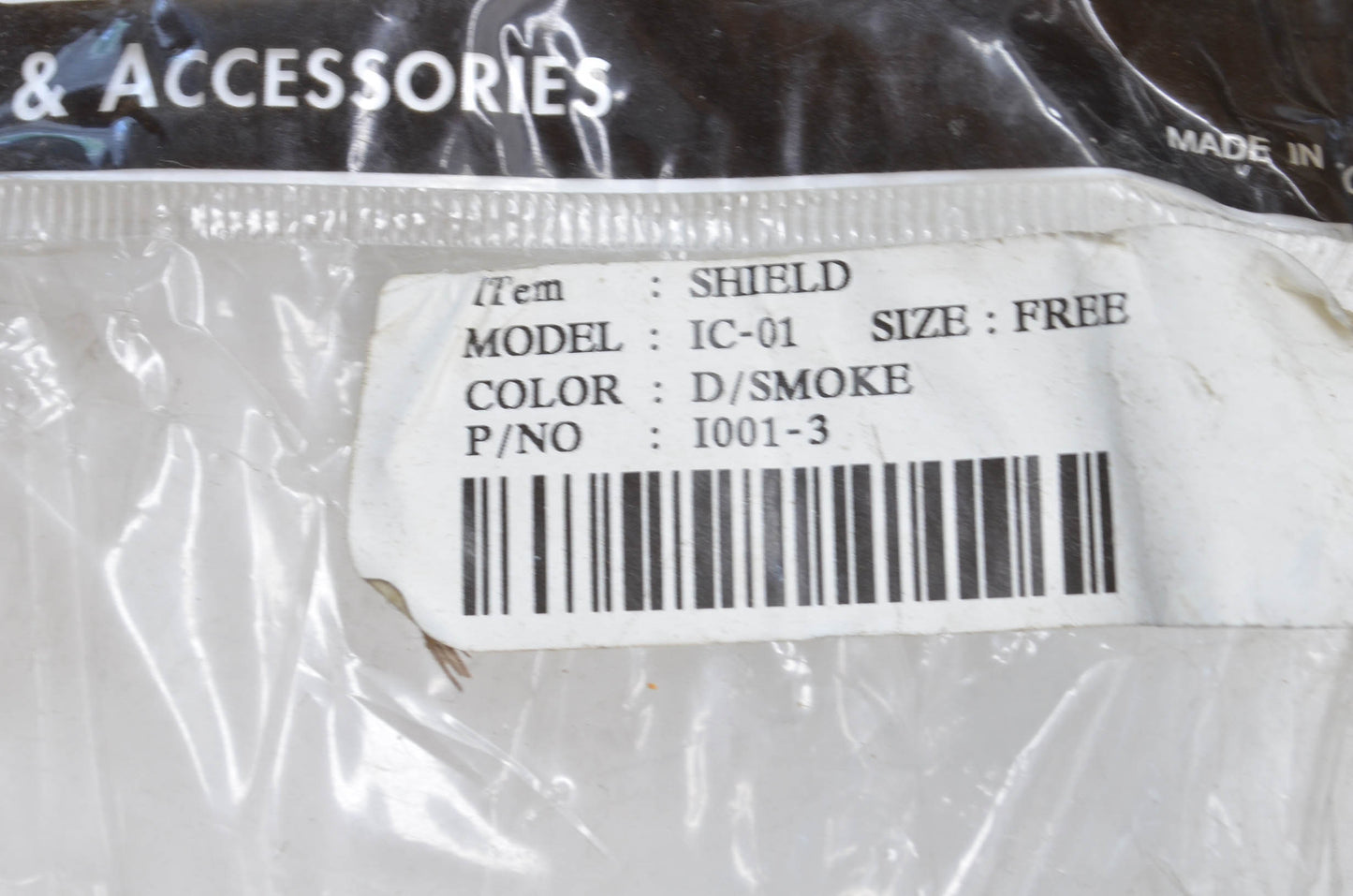 New Icon IC-01 Free Size Smoke Face Lens NOS