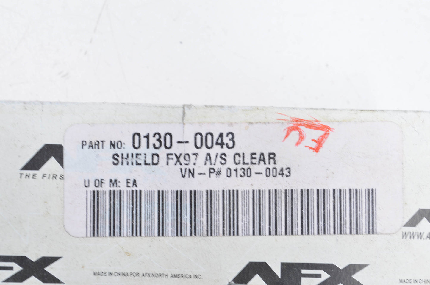 AFX 0130-0043 FX97 A/S Clear Face Shield NOS