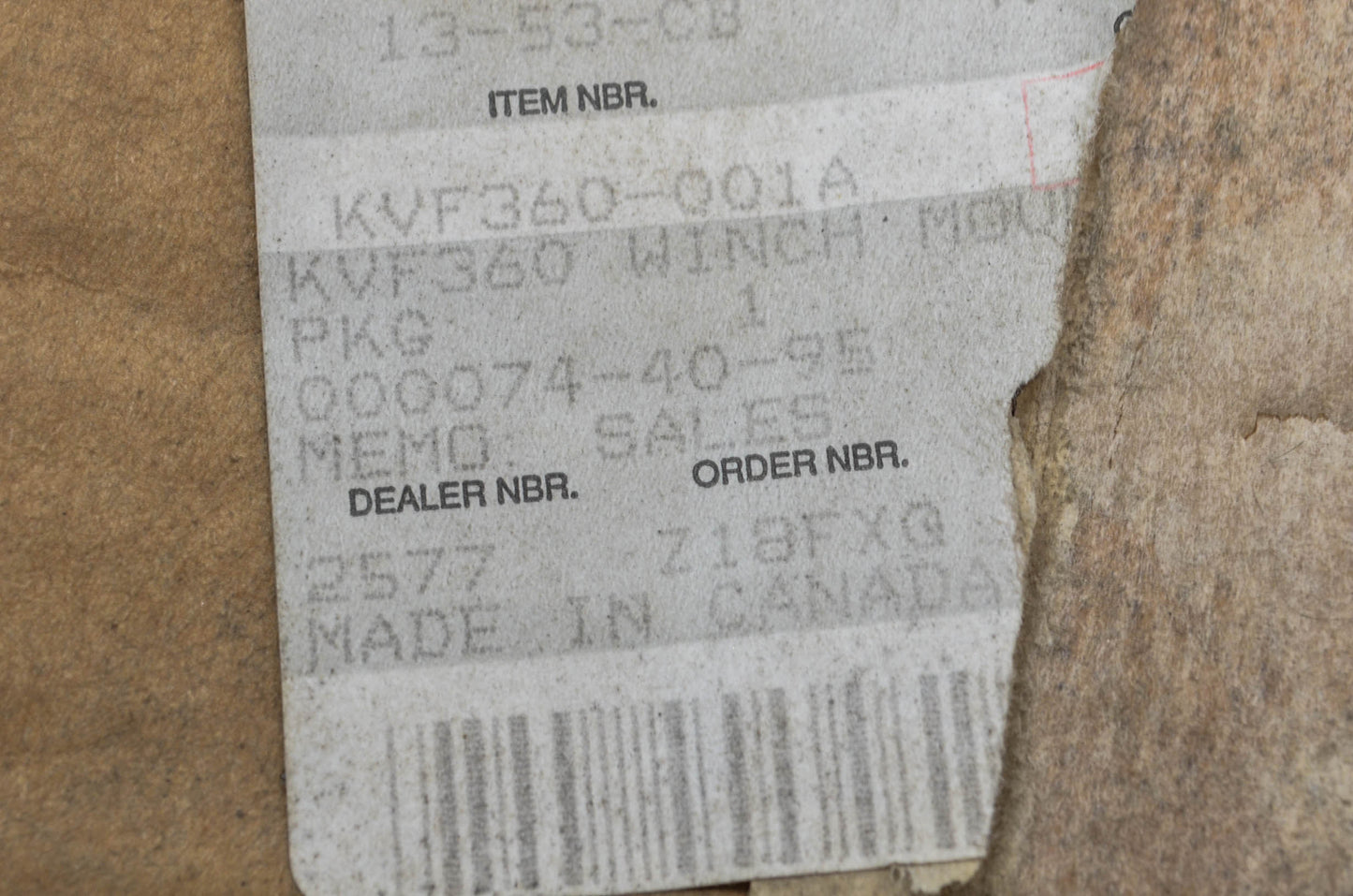 OEM Kawasaki KVF360-001A Winch Mount NOS